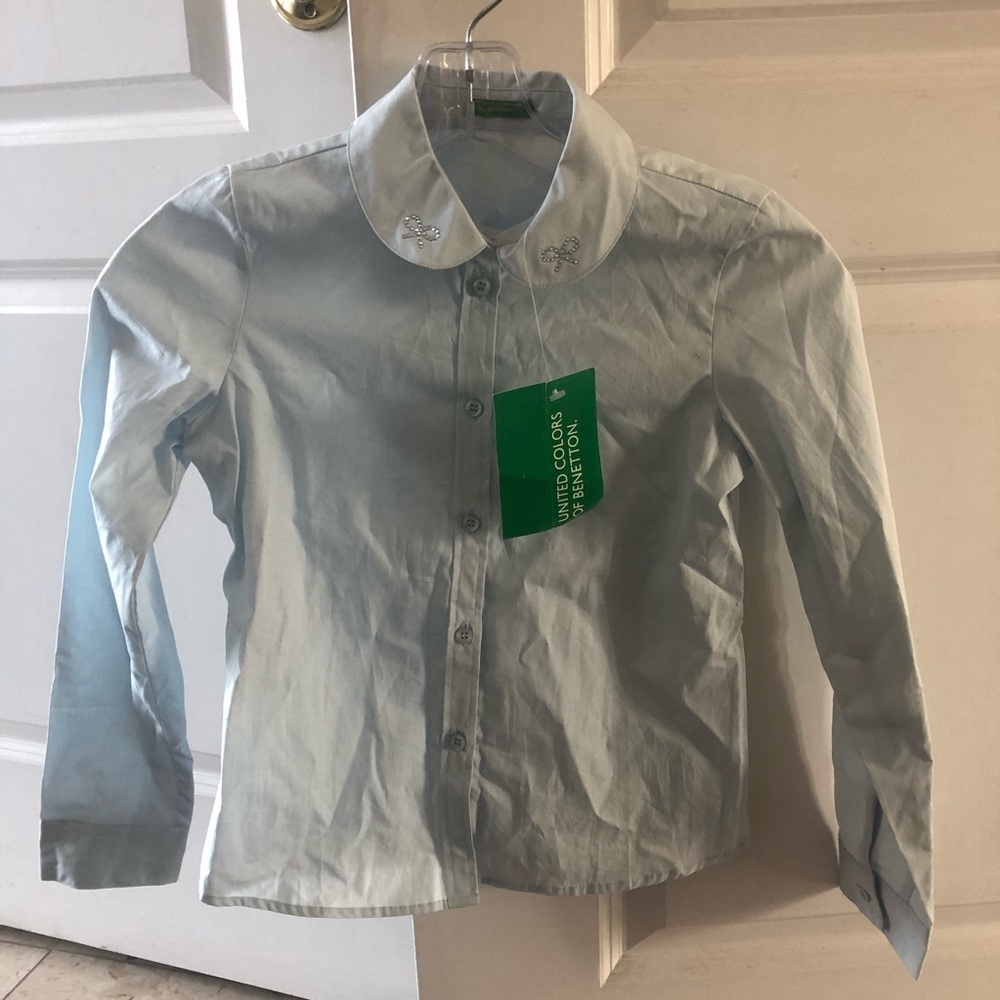 NWT Girls Medium Benetton Button-Down Shirt